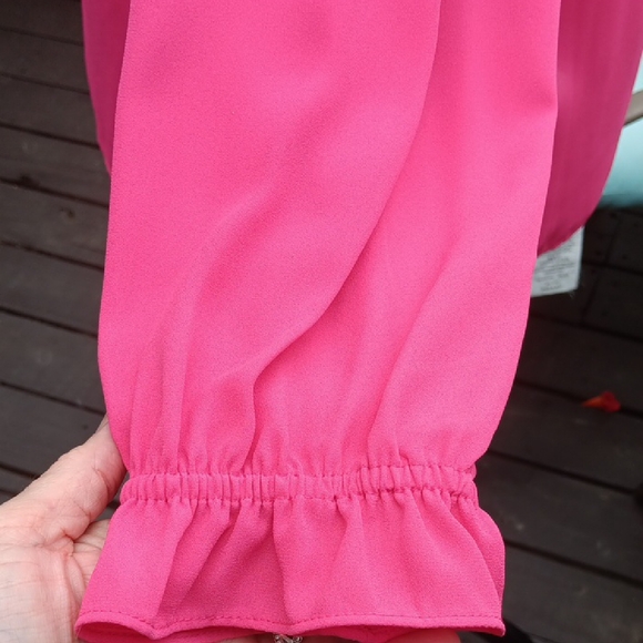 Talbots Fuchsia Ruffle Blouse - Picture 3 of 10